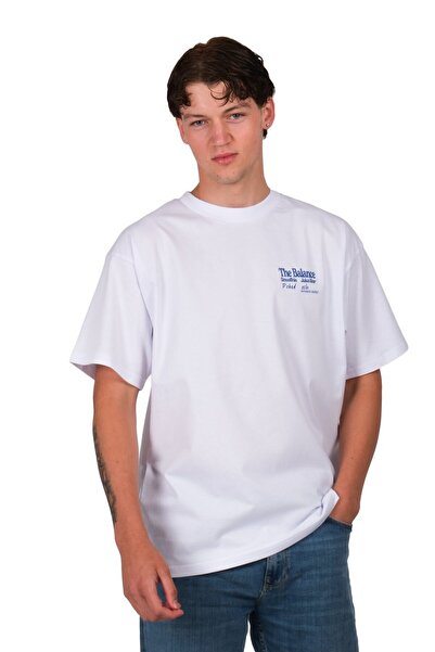 Coredra Ανδρικό μπλουζάκι The Balance Oversize Fit - Λευκό C101