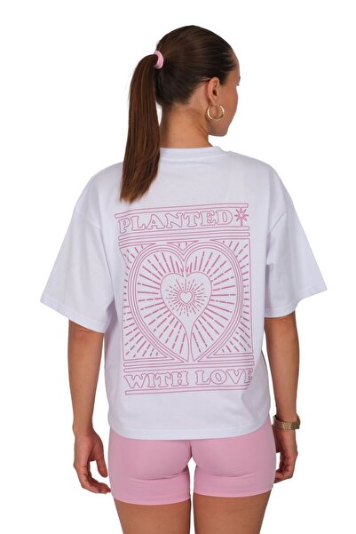 Coredra Γυναικείο μπλουζάκι Planted With Love Boxed Fit Λευκό C590
