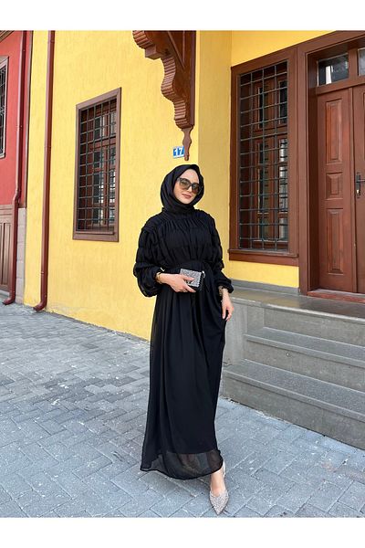 W WARGA Bögülü Layered Chiffon Dress
