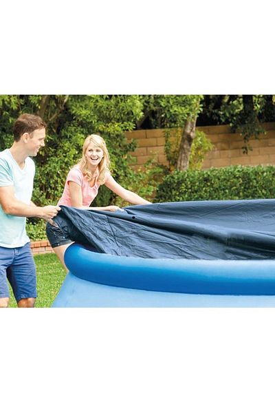Intex غطاء حمام السباحة لحمامات السباحة ذات القطر 244 سهلة التركيب - يرجى ملاحظة أن هذا المنتج هو غطاء حمام السباحة فقط