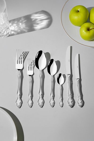 Nehir Adriana Simple 12 Person 84 Piece Leather Boxed Fork Spoon Knife Set