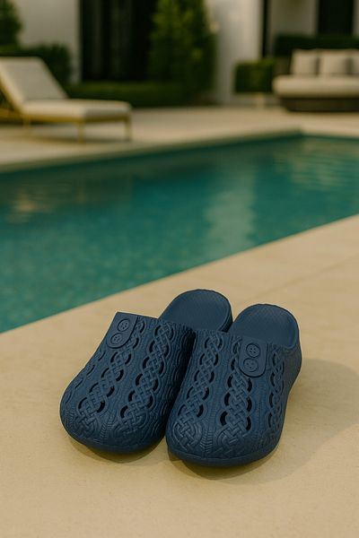 Behtah Kundura Closed Front Non-Slip Sole Slippers Balcony Bathroom Pool Seaside Beach Pool Daily Slippers