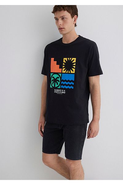 Mavi Printed Black T-Shirt Loose Fit / Loose Relaxed Fit 0612611-900