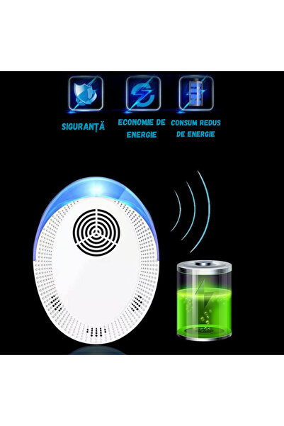 BIRAI Set 2 dispozitive repelente cu ultrasunete împotriva dăunătorilor Br03, 25-65khz, sigure, fără substanțe chimice, 5w, 90-250v