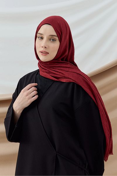 Modakaşmir Şal din bambus Burgundy Aminenesil