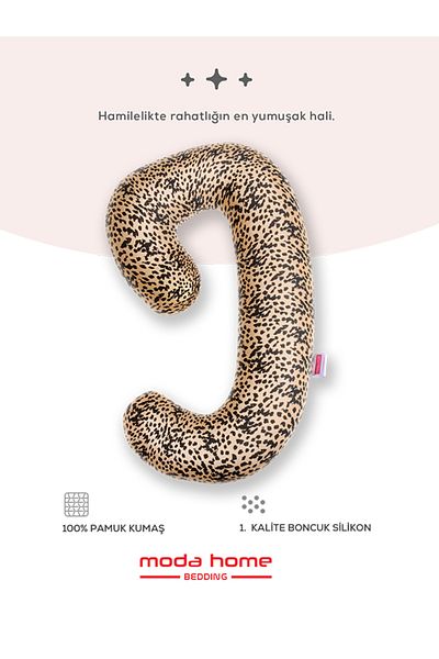 moda home bedding Pregnancy Pillow, Hugging Pillow Activity Pillow Cotton Fabric (Leopard)
