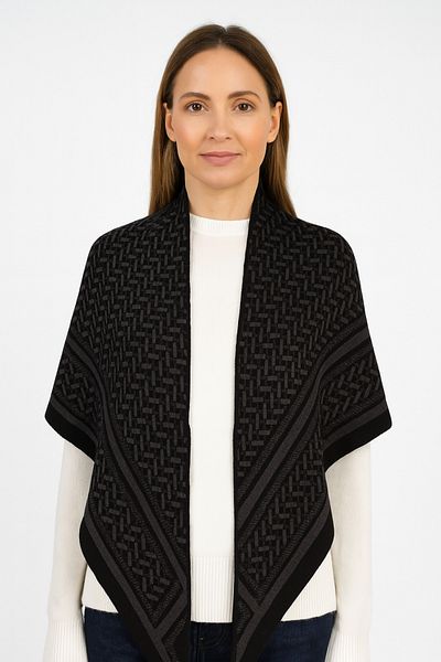 Sebir Moda Triangle Patterned Knitwear Shawl