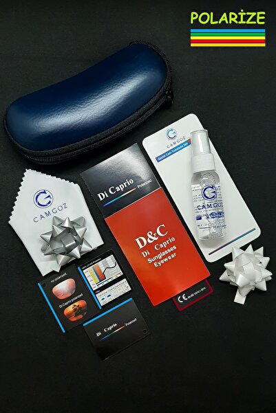 Di Caprio Black Rectangular Full Frame Polarized Glass Men's Sunglasses Dc1216Black