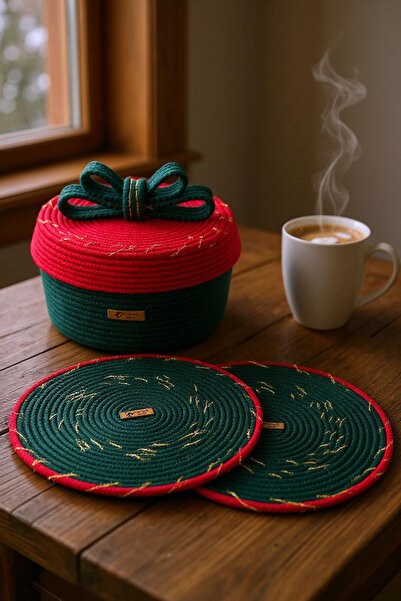 Zuviel Deco Handmade 20x10 el yapımı kapaklı yılbaşı sepeti, hediyelik sepet,...