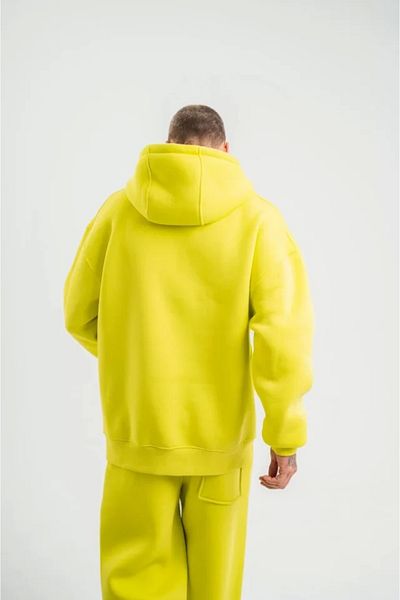Silerra Unisex Double Oversize Hooded Basic Sweatshirt - Yellow