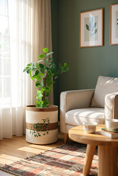 Zuviel Deco Handmade وعاء زهور من الخوص كبير الحجم مصنوع يدويًا مقاس 30x30، و...