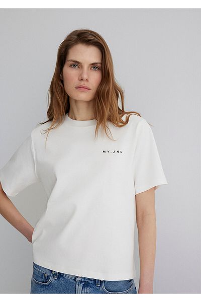 Mavi MV Printed Ecru T-Shirt Regular Fit 1613148 -80194