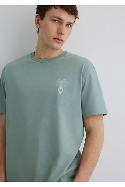 Mavi Τυπωμένο πράσινο μπλουζάκι Loose Fit / Loose Fit 0612683-70113