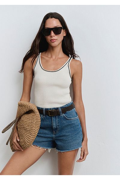Mavi Pantaloni scurți din denim albastru închis Cherry 90s 1410022-89732