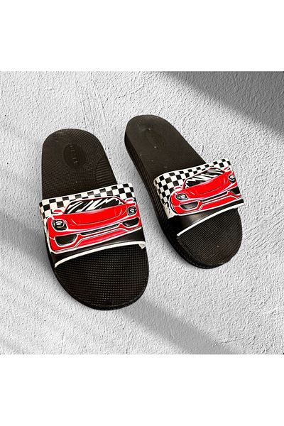 Minamoda Boy's Daily Slippers with Ball Car Figure