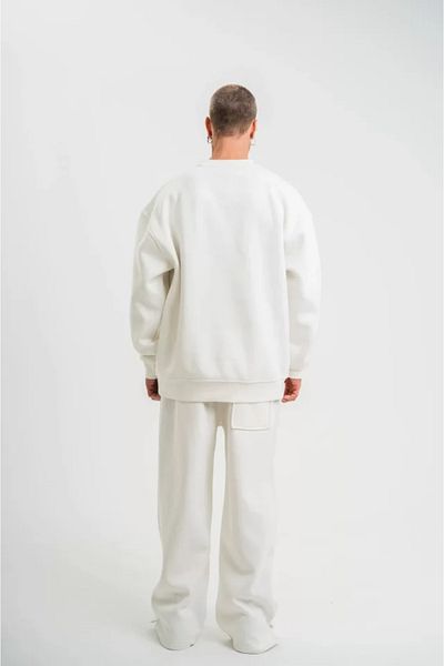 Silerra Long Sleeve Crew Neck Basic Sweatshirt - White