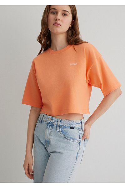 Mavi Πορτοκαλί Crop T-Shirt με λογότυπο Crop / Short Cut 1613070 -71410