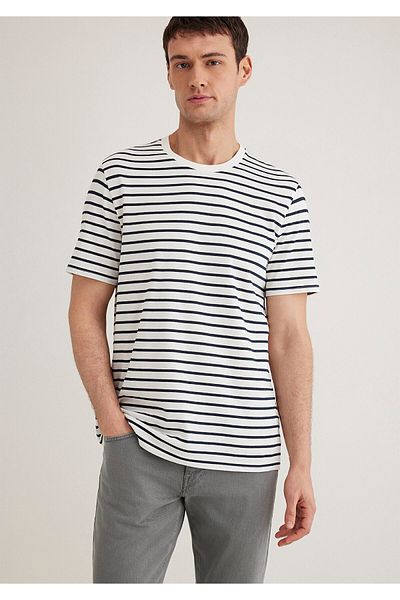 Mavi Μπλουζάκι Navy Blue ριγέ λευκό T-shirt Regular Fit / Regular Cut 0612235 -87822
