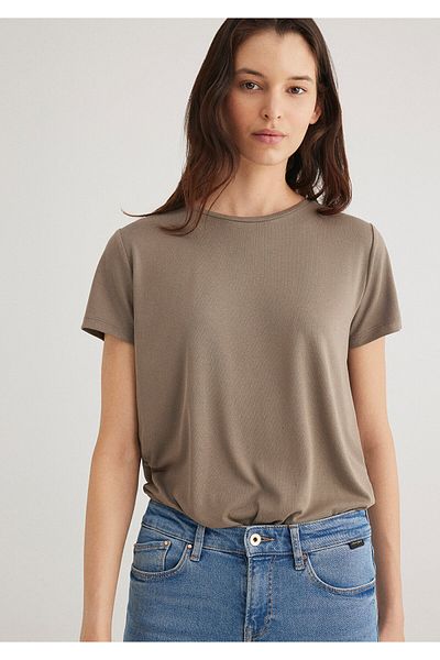 Mavi Μπλουζάκι Lux Touch Tencel Tm Καφέ Modal Κανονική Περι-fitting / Κανονική Κοπή 1612693-83866