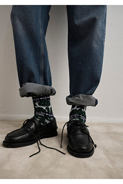 Mavi New Year's Themed Green Boot Socks 0911656 -71871