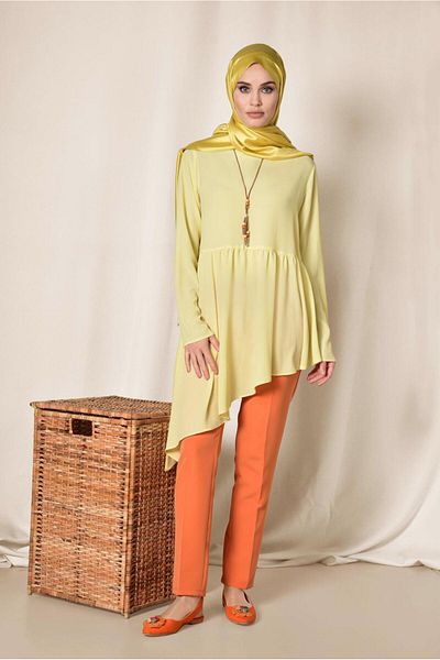 Alvina Asymetric Cut Volan Tunic 4864