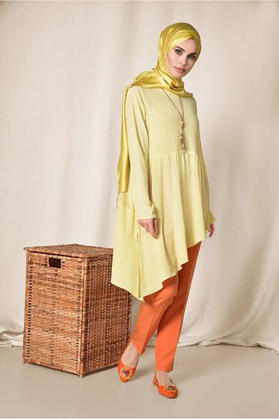 Alvina Asymetric Cut Volan Tunic 4864
