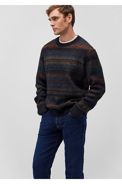 Mavi Navy Blue Striped Wool Blended Regular Fit Sweater - 0710201 -70744