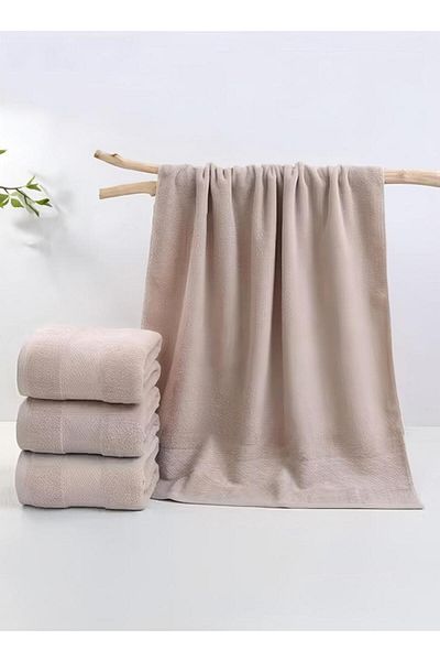 Generic Pure Cotton Bath Towel With Weave Pattern, Strong Absorbent And Breathable Bath Towe 70*140 Cm
