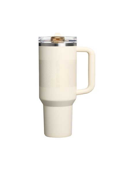 Stanley Cana Stanley Quencher Protour cu capac rabatabil și pai, 1,2 l, oțel inoxidabil, crem
