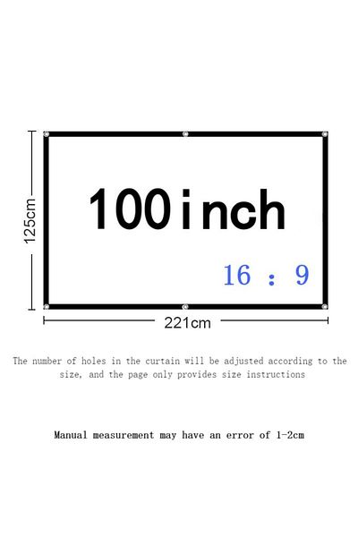 Generic Folding Projection Screen 100 Inch Projector Hd Screen Cloth Outdoor Movie Projection Screen