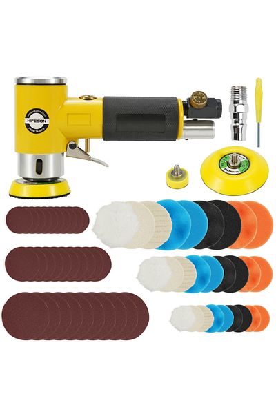 Choice HF-942 Deflection HIFESON Mini Orbital 2/3" Air Sander Pneumatic Polisher Buffer Dual Actio