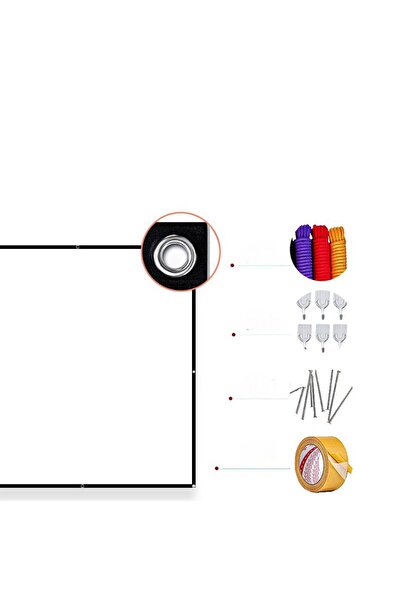 Generic Folding Projection Screen 100 Inch Projector Hd Screen Cloth Outdoor Movie Projection Screen