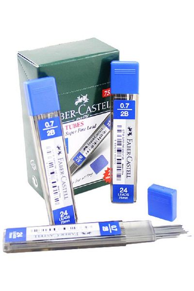 Faber Castell FaBer-caSTell Min SuPer Fine Lead 2B - 75mm, 0.7mm, 12-77-20-12 VersaTil Pen TiP (12 TuBeS)