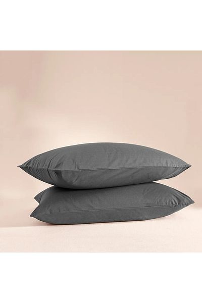 Penelope 100% Cotton Percale 2-Piece Pillowcase Anthracite - Pure Series