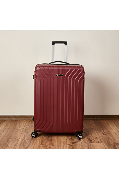 Hoffmanns Vertical Line Büyük Boy ABS Valiz - Bordo - 76x52x30 cm