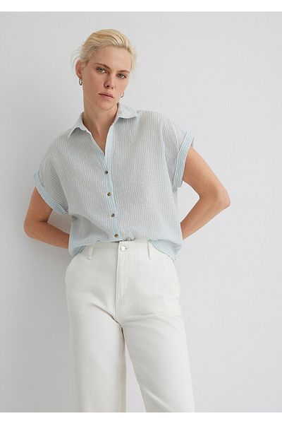 Mavi Cămașă cu dungi Loose Fit / Loose Fit 1210445-84606