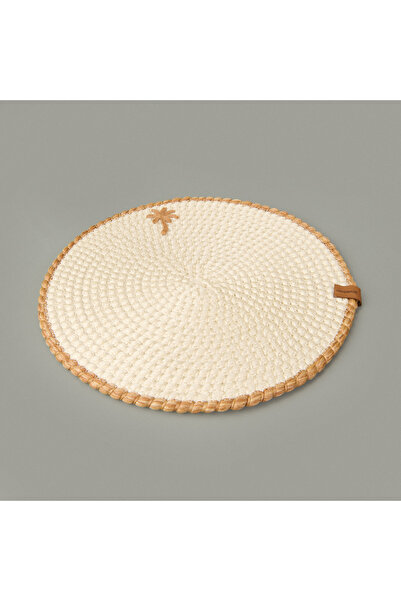 Evidea Soft Palm Nakışlı Supla - Ekru - 33x33 cm