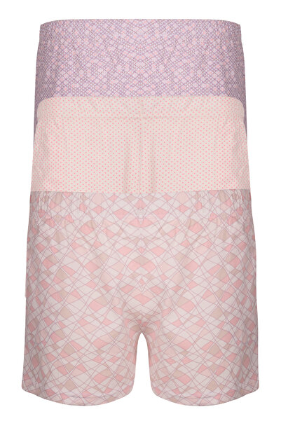 Nicoletta Somon Kadın Kısa Şort Üçlü Paket Likralı