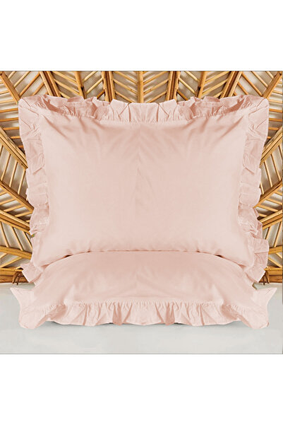 Evidea Fete de pernă din 2 piese Soft Basic Frilly - Dusty Rose - 50x70 cm