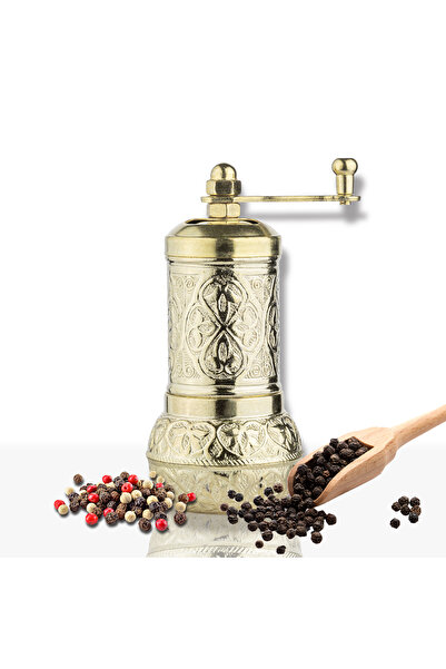 Glios Yellow Zamak Black Pepper Hand Mill Grinder 11 cm