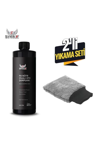 SİVAX Oto Yıkama Seti PH Nötr Cilalı Konsantre Oto Şampuan ve Oto Yıkama Eldi...