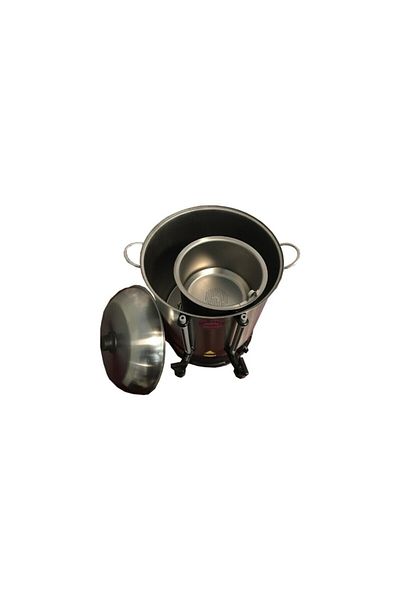 SAVLAR 60 Cup Tea Vending Machine - Stainless Steel, Double Faucet, Industrial Samovar