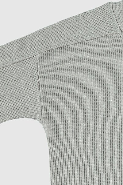 hepbaby Gri, Waffle Dokulu Şortlu Çocuk Takım Hb23990