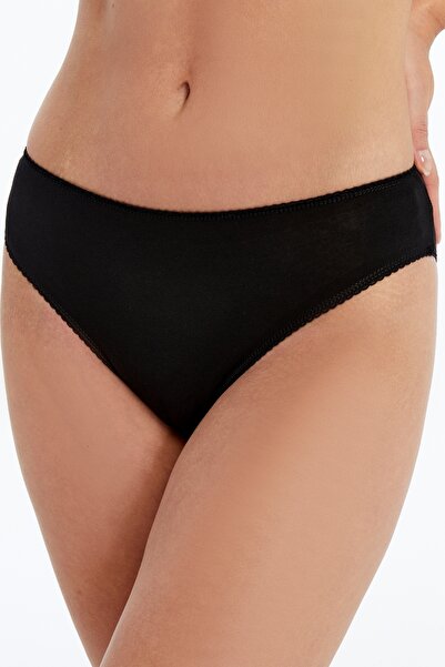 PAMORA Cotton Casual Basic Black Women's Panties Set of 3