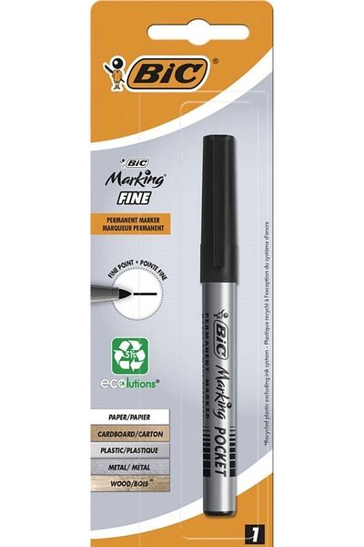 Bic Marker Pocket Permanent Marking Pen Black