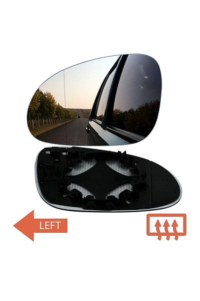 Choice Left Hand Side Heated Wing Door Mirror Glass Convex For Vw 2005-10 Passat B6 N/s
