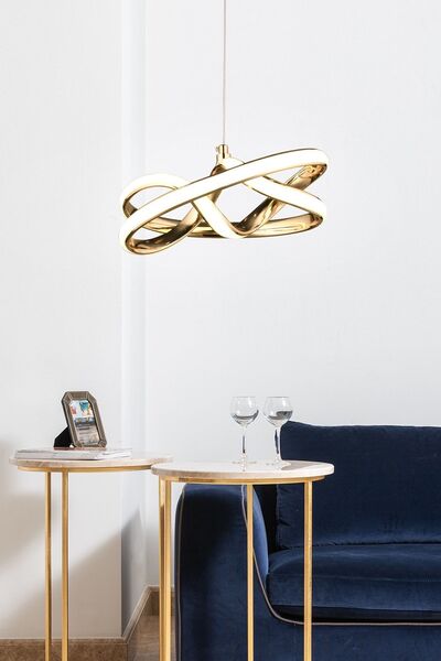 Luna Lighting Vino Riserva Model Gold Kaplama Metal Salon Mutfak Oturma Yatak Odası Modern Led Sarkıt Avize