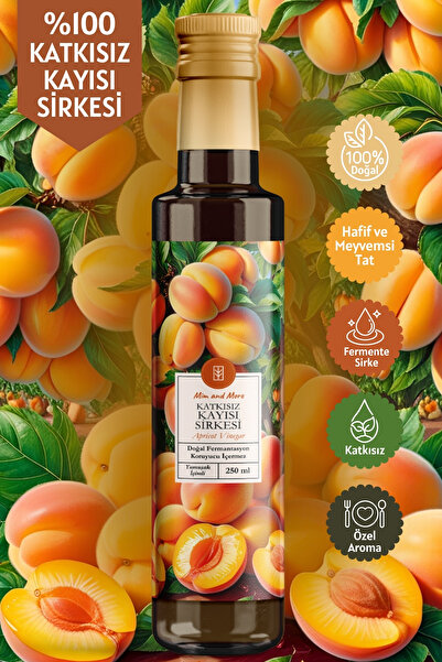 Mim and More Kayısı Sirkesi - Doğal Fermantasyon, %100 Doğal, Katkısız, 250 ml