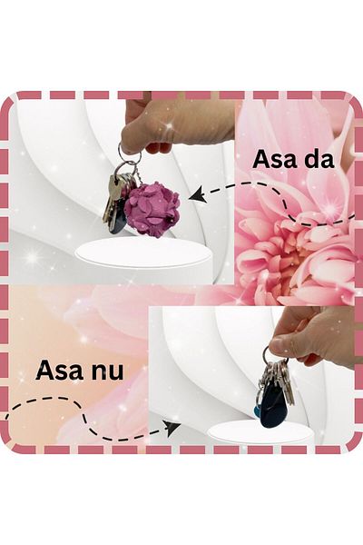 OEM Breloc chei, un accesoriu din piele naturala, tip decor pentru geanta, rucsac, roz bombon,handmade