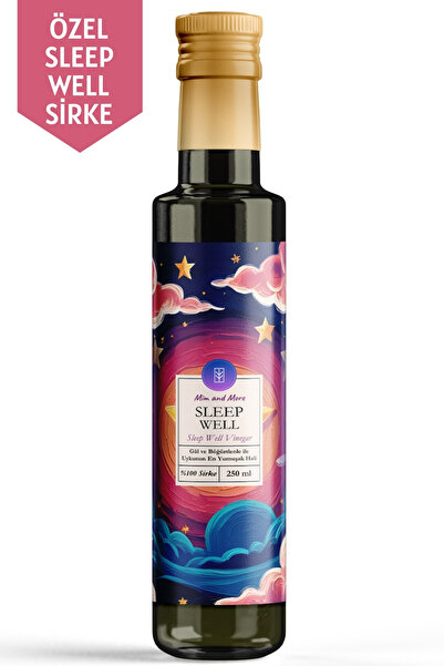 Mim and More Sleep Well Sirke – Gül ve Böğürtlen Özlü, %100 Doğal, Katkısız Gece Sirkesi, 250 ml